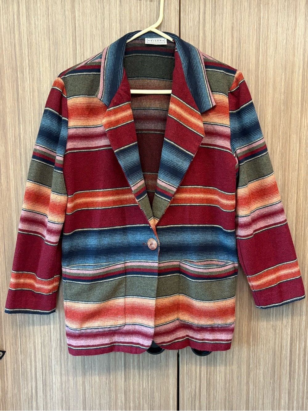 Vintage Arizona Jean Company Multicolor Striped Blazer